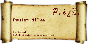 Pauler Éva névjegykártya