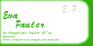 eva pauler business card